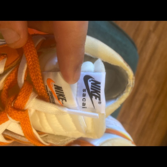 Nike Blazer Low Sacai Men USD12 White Magma Orange - Picture 8 of 16